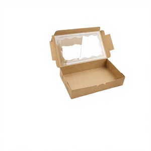 Custom Logo Glossy Lamination Eco-Friendly Kraft Paper Mailer Gift <b>Box</b> Transparent Window for Baking Chocolate Cake Packaging - Product Image 2