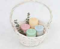 Panier miniature en osier blanc fabriqué en usine, panier en saule naturel tissé à la main pour l'arrangement floral, la décoration de Pâques et de mariage