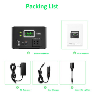 Wholesale 200W Universal Camping Emergency Power Supply Portable Station <b>Solar</b> <b>Generator</b> Bank for Outdoor K200 Lithium Ion Batte - Product Image 3