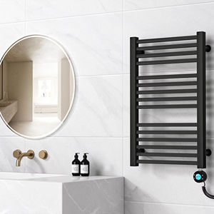 Sèche-serviettes électrique de style hôtel avec revêtement en poudre en acier <span class=keywords><strong>noir</strong></span> et dispositif de chauffage pour salle de bain - Product Image 5