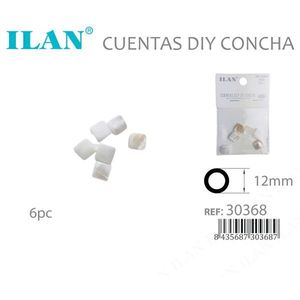 Perline di conchiglia Ilan da 12 mm, quadrate, colore naturale, per creazione di gioielli fai da te, 6 pezzi - Product Image 3