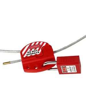 4つの南京錠穴を備えたOem調整可能ワイヤーロックアウト格納式ケーブルロックアウト - Product Image 1