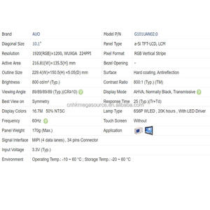 จอ LCD รุ่น G101UAN02.0 ของใหม่ 100% พร้อมส่ง มีสินค้าในสต็อก - Product Image 2