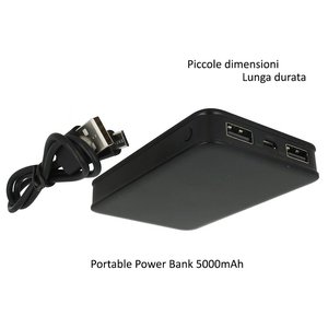 * Presa * batteria al litio esterna portatile portatile 5000mAh colore nero con 2 USB 5V 2.1A SKU-8193 elettronica/ - Product Image 3
