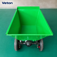 Chariot de manutention à poussée manuelle alimenté par batterie avec structure en acier pour les chantiers de construction, solution de transport fiable