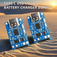 Carte de charge de batterie USB 5V 1A de type C 18650 Batterie AU Lithium Chargeur Module Protection Double Fonctions Régulateur de tension