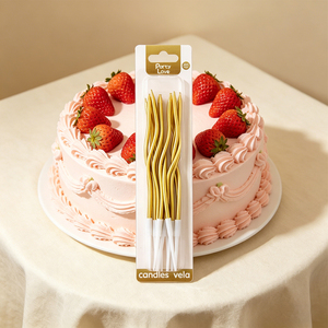 Candele a spirale in paraffina placcate oro, inodore, 11 cm, per decorazioni di compleanno - Product Image 5