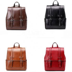 Natural Cowhide Brown Leather <b>School</b> <b>Backpack</b> for Students Brown Leather - Product Image 3