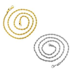 Hip Hop Jewelry Necklace <b>Titanium</b> Steel Twisted Design Gold And Silver Color Gift Fashion <b>Chain</b> - Product Image 1