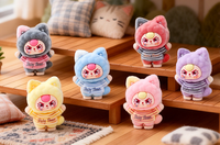 Vente en gros : Série de 3 figurines 3D pour bébés, chats de dessin animé floqués, boîte mystère Kawaii, jouets d'art de collection tendance, direct usine