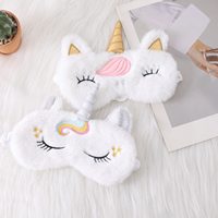 Nouvel Arrivage Mignon Réglable Doux Arc-en-ciel Animal Forme Filles En Peluche Sleeping Eye Cover Broderie Sourire Yeux Mignon Animal Eye