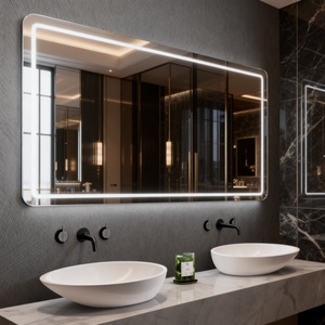 Venta Directa de Fábrica, Accesorios de <span class=keywords><strong>Baño</strong></span> para el Hogar, <span class=keywords><strong>Espejo</strong></span> Inteligente LED Antivaho de Pared con Interruptor Táctil, ODM/OEM - Product Image 3