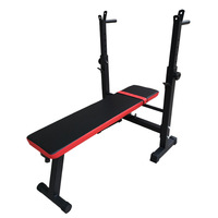 PINJIAN Home Fitness Banc de musculation multifonction pliable et réglable 4-en-1 avec support pour haltères et rack à squats