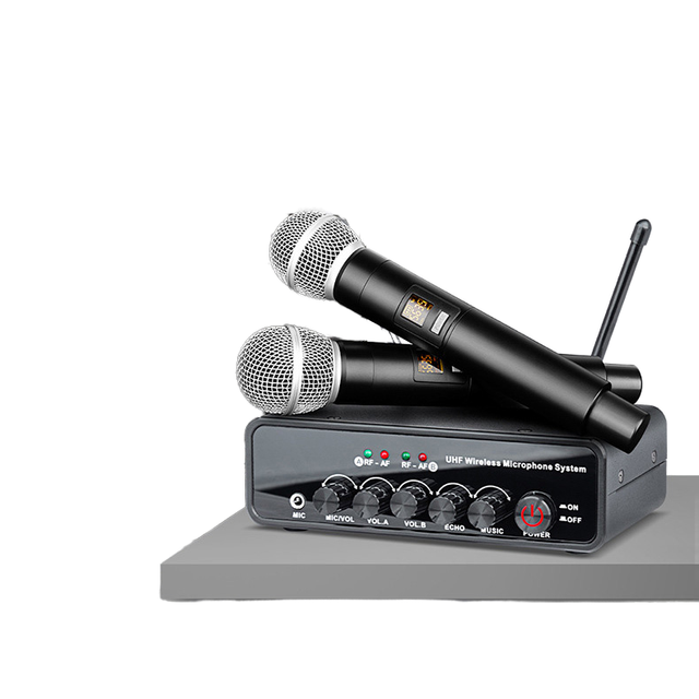 New DX-10 UHF Speaker Announcement Karaoke Recording Conference Room Dual Wireless Microphone System for Shure Cord
