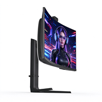Nieuwe aanwinst: 34 inch zwarte gebogen all-in-one pc met verstelbare/draaibare voet en verborgen camera voor kantoor, zakelijk gebruik en gaming