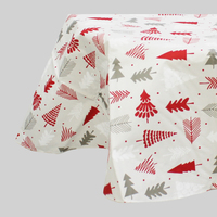 Nappe de Noël moderne imprimée en PEVA, imperméable, anti-taches et essuyable pour les fêtes à la maison