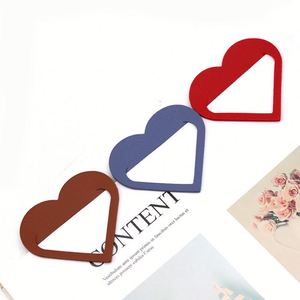 Stock Ready Eco-Friendly Modern Cute Student Corner Page Clip PU Leather Heart <b>Bookmarks</b> Mixed Colors Promotional <b>Gift</b> - Product Image 3