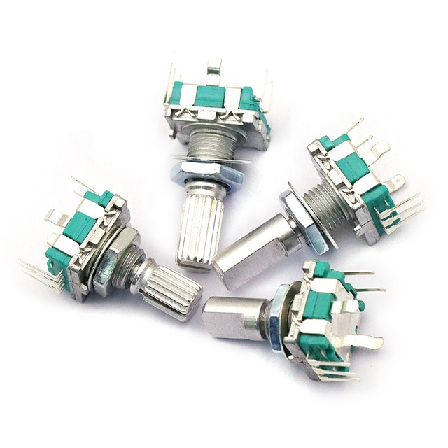 9mm Digital Rotary Potentiometer 5K 10K 15K 20K 50K 100K with Push Button Switch 5 Pin Potentiometer Customized