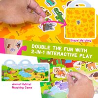 Livre d'autocollants réutilisables en gelée, jouets éducatifs pour la maternelle et la préscolaire, livre d'activités avec autocollants, jouets éducatifs silencieux pour enfants