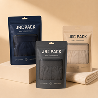 Sacs d'emballage en plastique Doypack à fermeture éclair avec finition mate personnalisée pour sous-vêtements et chaussettes, emballage transparent pour culottes