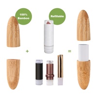 Emballage de tube de rouge à lèvres biodégradable écologique de marque privée 5g 5ml tubes de bambou naturel conteneur de baume à lèvres en bambou vide