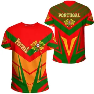Персонализированные сублимационные португальские мужские рубашки в спортивном стиле, одежда от производителя, мужские футболки с принтом логотипа, женские футболки