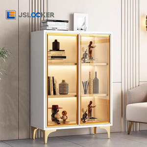 Jslicker nhà máy bán buôn Tủ rượu tủ trưng bày tủ bếp từ sàn đến trần Tủ Sách kính đa chức năng - Product Image 6