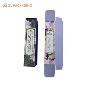 Custom Fabric Wrapped Foil Embossed Logo Folding Tuck Top Paper Box Card Box For Eyes Cream Skincare