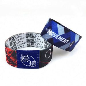 Bracelets en tissu élastique polyester imprimés en couleur personnalisés pour événements sportifs et promotionnels - Product Image 6