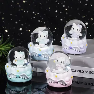 Bola de vidro LED com esfera mágica para decoração de exibição personalizada, lâmpada de luz noturna de cristal 3D, bola de cristal para gatinho