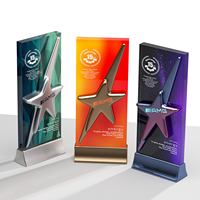 Trofeo Personalizado de Cristal y Metal de Alta Gama para Empleados Destacados, Premio de Honor para Reuniones Anuales Corporativas, Personalizable