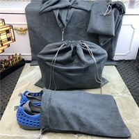 Sacs à poussière en suède synthétique gris avec cordon de serrage, sacs d'emballage en tissu suédé personnalisés, sacs à poussière écologiques de luxe pour bijoux, impression d'écran 001