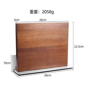 Support magnétique pour couteaux en bois massif 28x10x22,5 cm, double face, pour rangement de couteaux de cuisine, support écologique pour planche à découper - Product Image 4