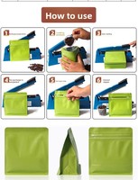 JNHpackaging Sac d'emballage alimentaire refermable en plastique imprimé avec cordon de suspension, pour thé, café, poudre, fond plat, avec valve et fermeture éclair