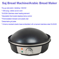 Crêpière Électrique Arabe Portable 1800W en Aluminium Ronde Gursaan pour Usage Domestique et Hôtelier
