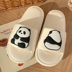 XIXITIAO Pantoufles pour femmes en EVA à motif panda, douces, estivales, avec <span class=keywords><strong>message</strong></span> animalier, pour la maison, sandales à enfiler - Product Image 2
