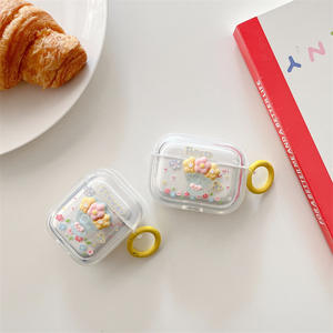 Pour Airpods 1 2 3 Pro <span class=keywords><strong>coque</strong></span> de Protection en TPU <span class=keywords><strong>transparente</strong></span> 3D fleur colorée étui de protection pour écouteurs sans fil - Product Image 5