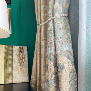 Tissu de <span class=keywords><strong>rideau</strong></span> occultant romantique de luxe français isolation <span class=keywords><strong>thermique</strong></span> complète <span class=keywords><strong>pour</strong></span> salon chambre <span class=keywords><strong>baie</strong></span> <span class=keywords><strong>vitrée</strong></span> cantonnières à rideaux complets - Product Image 6