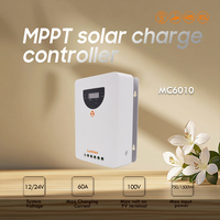 Contrôleur solaire MPPT Lumiax MC6010-RS485 60A avec écran LCD, RS485/Bluetooth, 12V/24V, pour systèmes solaires, efficacité 99,9%