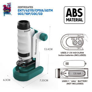 耐久性のあるプラスチック製の子供向けの高解像度ポータブルミニポケット玩具ステレオ顕微鏡教育玩具 - Product Image 6
