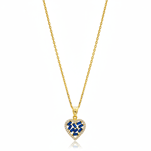 Coeur Design Saphir Baguette Zircon Pierre Charme Bijoux Turc À La Main En Gros 925 Bijoux En Argent Sterling - Product Image 2