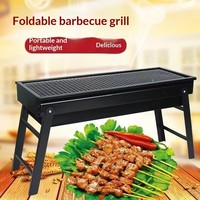 Barbecue portable en fer, barbecue pliable, réchaud d'extérieur, barbecue au charbon de bois pour la randonnée, les voyages et le camping