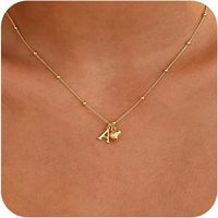 Collier personnalisé avec initiale en forme de cœur - 26 lettres A-Z, plaqué or, cadeau de bijoux
