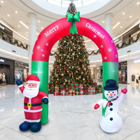 Arche de noël gonflable avec lumière Led, 2.4 M, pour l'extérieur, décoration de la cour, pour père noël, prêt à être expédié