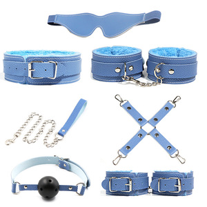SM para Parejas, Juego de Roles Fetichistas, Bondage, Estampado de Leopardo, Esposas de Cuero, Látigo, Collar, Mordaza, 18+, Set de Restricción - Product Image 2
