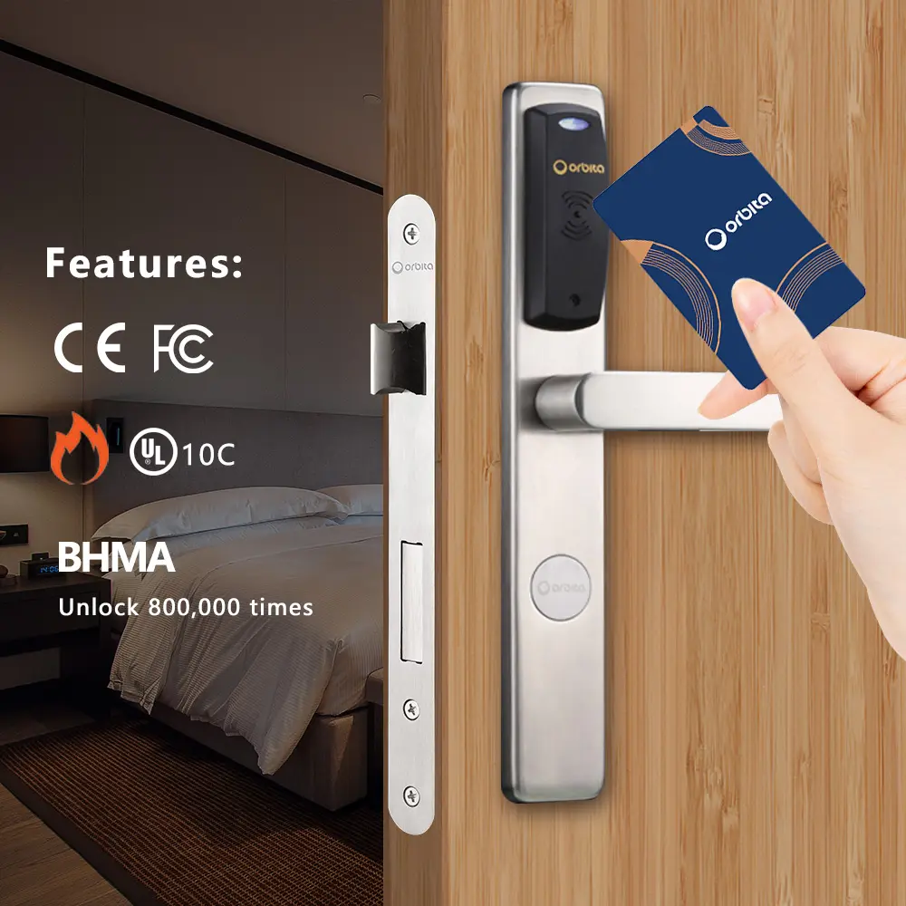 Orbita Euro serrures de porte d' Narrow Rfid Carte de chambre d'hôtel Serrures de porte à clé Système de contrôle d'accès sans fil pour porte de chambre d'hôtel