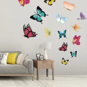 Colorful Flowers Trees Butterflies Paper Pvc Wall Stickers Removable Beautiful Butterfly Wall Decals