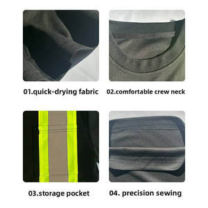 Chemise de sécurité haute visibilité à séchage rapide et anti-humidité, t-shirt de travail réfléchissant pour travaux industriels CE EN ISO 20471 - Product Image 2