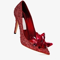 Chaussures de Mariage de Luxe pour Femme de Marque Designer, Talons Aiguilles Scintillants à Bout Pointu, Idéales pour Soirées et Grandes Tailles