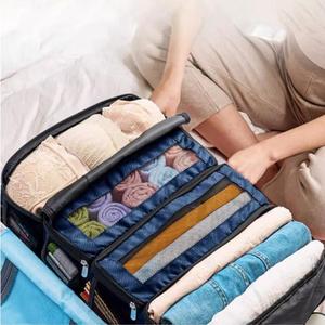 Collapsible Hanging Storage Bags <b>Suitcase</b> Organizer High-capacity Travel Luggage Organizer Hanging Shelve Packing Cube Closet - Product Image 3